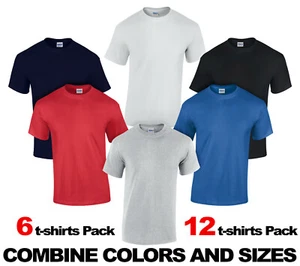 New Gildan G500 T-Shirts 100% Heavy Cotton COMBINE Any COLOR, Any SIZE Multipack - Picture 1 of 7