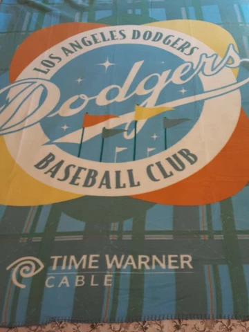 Los Angeles Dodgers Baseball Club Blanket Throw MLB Time Warner 50x60 Cover