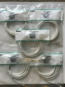 5 PANDUIT CAT 6 PERFORMANCE UTP PATCH CORD 20 FT T568B, CM/LSZH, 28AWG OFF WHITE - Picture 1 of 2