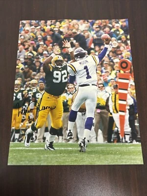 Foto autografiada firmada por Warren Moon de 11x14" NFL Minnesota Vikings Reggie White Foto 1 de 4