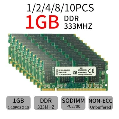 10GB 8GB 4GB 2GB 1GB DDR1 PC1-2700 333MHz 200Pin Laptop Memoria Per Kingston IT - Imagen 1 de 4