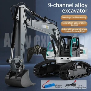 HUINA 1:24 New RC Excavator 9CH Crawler Engineering Vehicle Gift For kids New - Picture 1 of 12