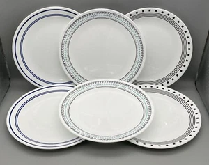 Corelle 6 Platos de Cena 3 Patrones Colección Clásico Café Bloque de la Ciudad Puntada Popular - Imagen 1 de 7
