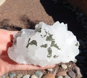 SELTENE AAAAA 10x8cm APATIT KRISTALLE DRUSY PYRIT QUARZ CLUSTER MINERALPRÄPARAT - Bild 1 von 7