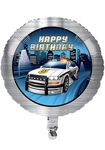 18" Police Party Happy Birthday Foil Balloon Officer Decoration 5 pks - Picture 1 of 1