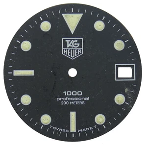 TAG HEUER 1000 PROFESIONAL 200 METERS NO FEET BLACK DIAL FOR PARTS OR REPAIRS - Picture 1 of 2
