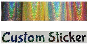 Rainbow Glitter Custom Text Font Wording Personalised Sticker Decal fonts 21-30 - Picture 1 of 15