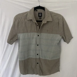 Volcom Boys Short Sleeve Button-Down Shirt,  Sz L/12, Blue Gray - Picture 1 of 6