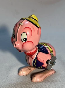 Vintage Original 1950's Marx LineMar Patsy the Pig Wind Up Tin Toy (Works) - Picture 1 of 4