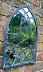 Shillington Arched Mirror Screen Home or Garden Décor - Metal with Rustic Finish - Picture 1 of 5