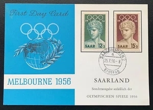 1956 GERMAN FIRST DAY COVER CELEBRATES MELBOURNE AUSTRALIAN OLYMPIC GAMES NICE - Picture 1 of 2