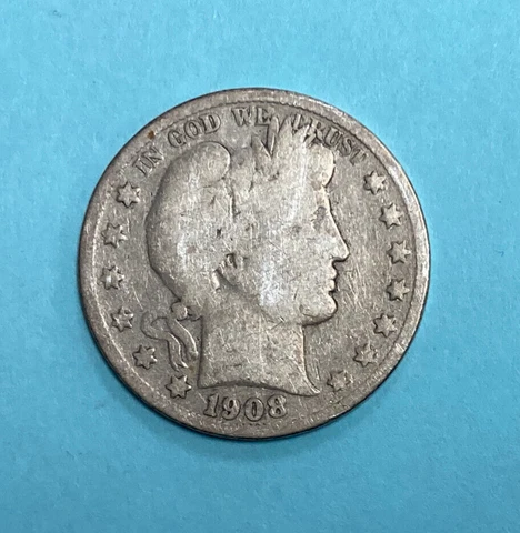 1908 S Barber Half Dollar ~ Old United States Silver Coin Cover