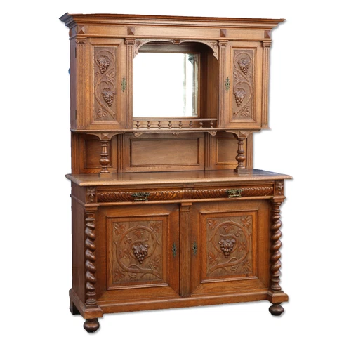 Carved Antique Black Forest German Sideboard Cabinet Buffet Cover
