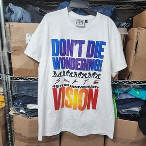 Vision Street Wear T-Shirt Men’s Large White 100% Cotton Don’t Die Wondering - Picture 1 of 17
