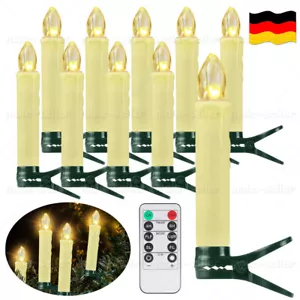 10x LED Weihnachtskerzen kabellose Christbaumkerzen Kerzen Timer Fernbedienung - Bild 1 von 17