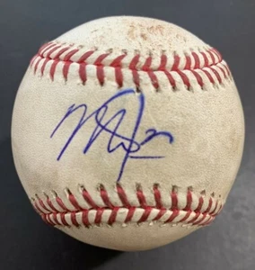 Mike Trout Autographed Signed Game Used MLB Baseball 2015 Yankee Stadium PSA - Picture 1 of 11
