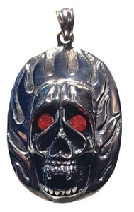 Edelstahl Anhänger Totenkopf Skull Totenkopf-Schmuck Biker-Schmuck Schädel Stein - Bild 1 von 1
