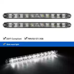 2PCS 15inch 12V Daytime Running Light Camper Trailer Truck Red/Cool White - Foto 1 di 15