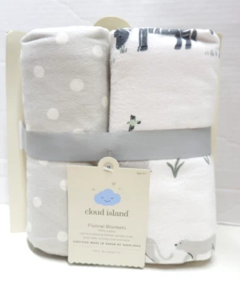 Manta de franela tamaño más grande 2pk - Isla Nube - Dos por dos animales Foto 1 de 4