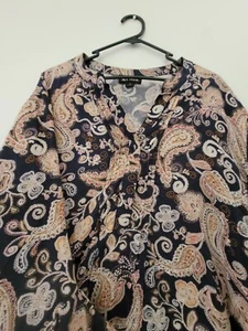 My Size Plus S 16-18 Multicoloured Paisley Shirt Top Tops Blouse Button Front - Picture 1 of 10