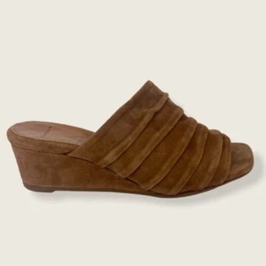 NEW Aquatalia Kristina Brown Suede Wedge Slides Size Slip On Nordstrom Size 6 - Picture 1 of 11