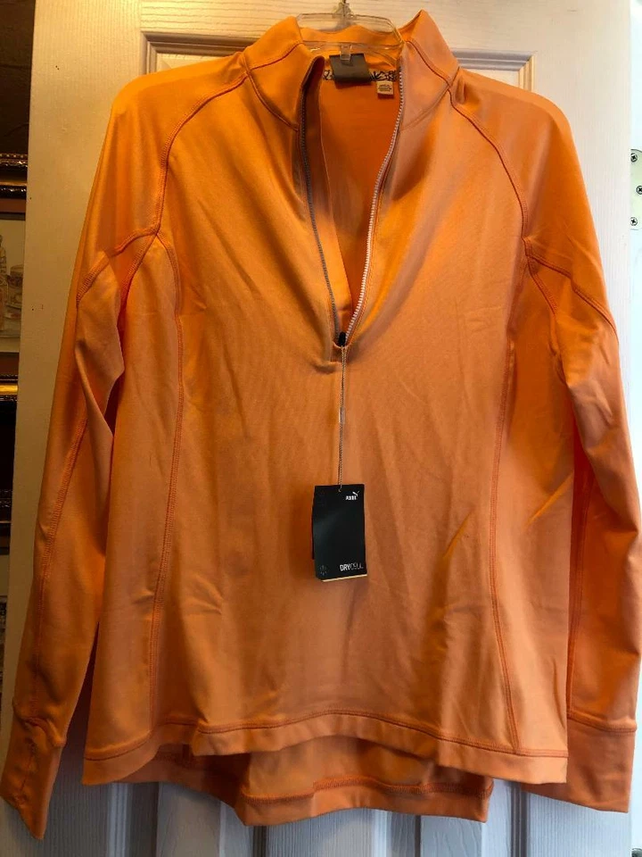 Camisa de golf PUMA Cantaloupe manga larga simulada para damas nueva con etiquetas - M L XL y XXL Drycell Foto 1 de 1