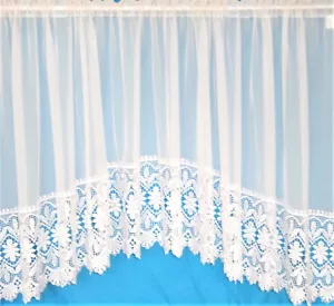 ZOE VOILE CON BASE DE MACRAME PESADA JARDINERA RED BLANCA SALÓN DORMITORIO - Imagen 1 de 3