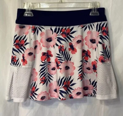 Avia Skort Tenis Golf Mujer XXL (18) Púrpura Rosa Estampado Floral Blanco Red Lados Foto 1 de 4