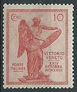 1921 REGNO VITTORIA 10 CENT VARIETà FILIGRANA PICCOLA CROCE MH * - W157 - Picture 1 of 1
