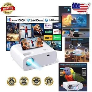 Versatile Projector with WiFi/Bluetooth - 4K Supported, Immersive Home Theater - Picture 1 of 8
