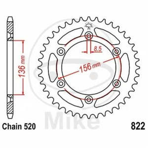 Piñon Z51 520 Negro D. Int. 136 727.05.07 Para Suzuki 400 Dr S 1980-1981 - Imagen 1 de 1