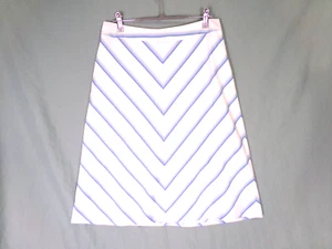 Falda para mujer Banana Republic línea A talla 4 midi cremallera lateral forrada en azul y blanco - Imagen 1 de 6