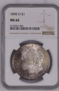 1898 O Morgan Silver Dollar NGC MS-66 - Picture 1 of 2