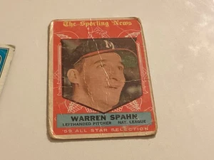 1959 Topps #571 Warren Spahn All-Star Braves High Number Baseball Card - Good - Picture 1 of 2