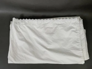 Ralph Lauren White Flat Sheet Chaumont Eyelet Trim, Size Queen (Read) - Picture 1 of 13