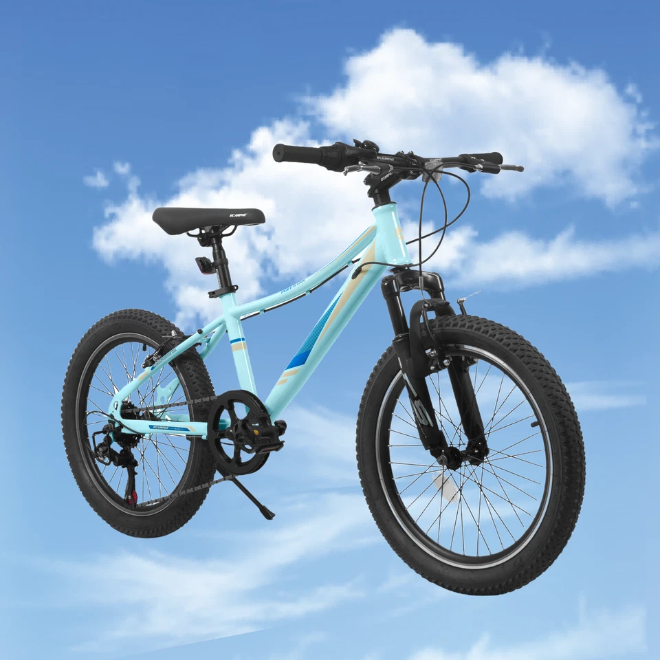 Bicicleta 20" Niños Bicicleta para Niños Niñas Niño Edades 6-13 - Rosa Azul 7 - Velocidad Foto 1 de 4