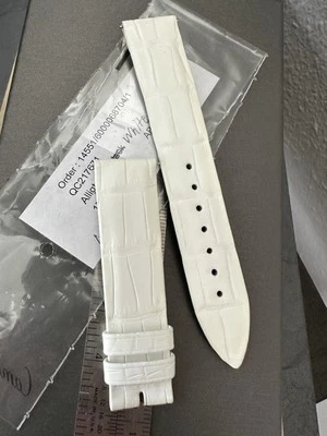 New OEM Jaeger LeCoultre 17mm X 16mm Matte White  Crocodile Band - Image 1 of 4