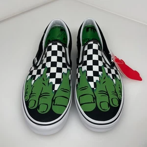 Scarpe da skate Vans Marvel Incredible Hulk slip on basse a scacchi uomo 9,5 donna 11 - Foto 1 di 7
