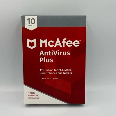 Software de seguridad en Internet McAfee protección antivirus 1 PC 1 año 10 dispositivos Foto 1 de 4