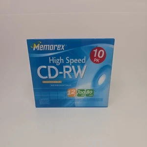 Memorex CD-RW High Speed 10er Pack Musik Discs 12x 700Mb 80min Rohling NEU mit Hüllen - Bild 1 von 6