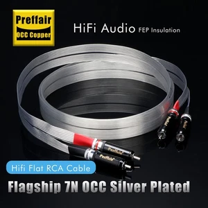 8N OCC Flachband Cinch Kabel HiFi Audio Signalkabel mit WBT Stecker versilbert - Bild 1 von 10