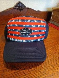O'Neill Red White And Blue With Stars Trucker Hat - Picture 1 of 5