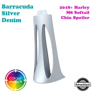 Barracuda Silver Denim Chin Spoiler Kit fit 18+ Harley M8 Softail Low Rider - Picture 1 of 4
