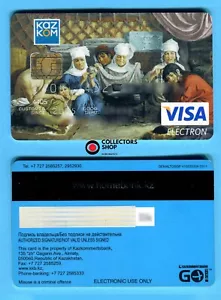 KAZAKHSTAN:RARE Expired VISA ELECTRON debit card of KAZKOM BANK chip expired (2) - Picture 1 of 1