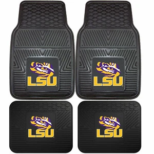 New NCAA LSU Tigers Car Truck Front Back Rubber All Weather Floor Mats - Picture 1 of 8