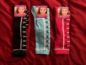 (3) Girls Socks KNEE HIGH "ELITE COLLECTION LACE-UP DESIGN BRAND NEW WITH TAGS - Picture 1 of 2