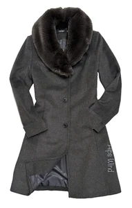 LAUREN RALPH LAUREN Women's Wool Blend Faux-Fur Collar Coat Fit & Flare SZ.6 NWT - Picture 1 of 16