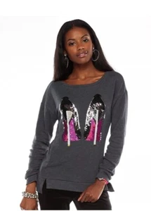 JUICY COUTURE Embellished SWEATSHIRT Size: SMALL (4-6) New SHIP FREE High Heels - Picture 1 of 5