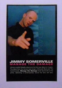 JIMMY SOMERVILLE Manage the Damage 4" X 6" 1999 Gut Records Promo Postcard - Picture 1 of 2