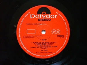 Taste Self Titled Vinyl UK 1969 Polydor A1/B1 LP Rory Gallagher GETRAGEN!! OHNE ABDECKUNG! - Bild 1 von 6